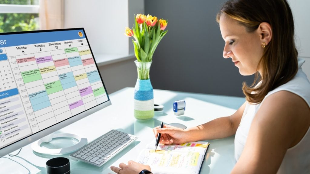 Woman planning a content calendar